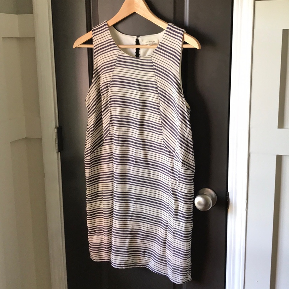 BLUE AND WHITE STRIPED SUNDRESS